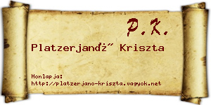 Platzerjanó Kriszta névjegykártya